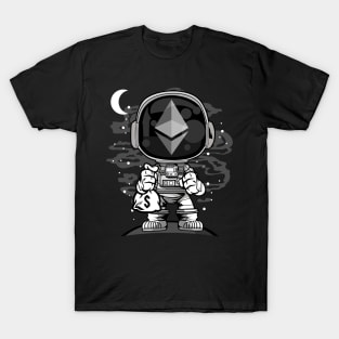 Astronaut Ethereum Crypto ETH Coin To The Moon Crypto Token Cryptocurrency Wallet Birthday Gift For Men Women Kids T-Shirt